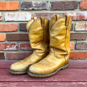 Vintage Wheat/Banana Cowboy insulated Ranch Work Boots
